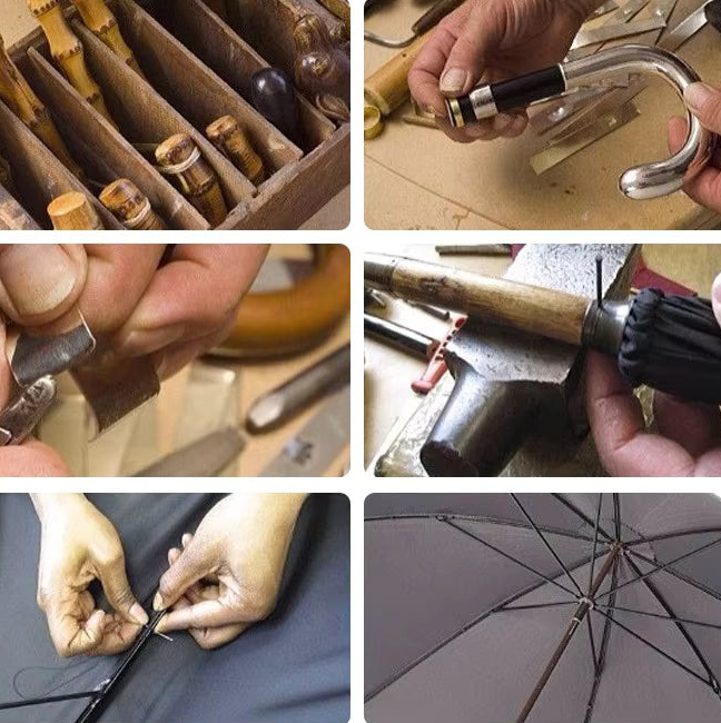 Bamboustyle - Parapluie poignée bambou, large protection.