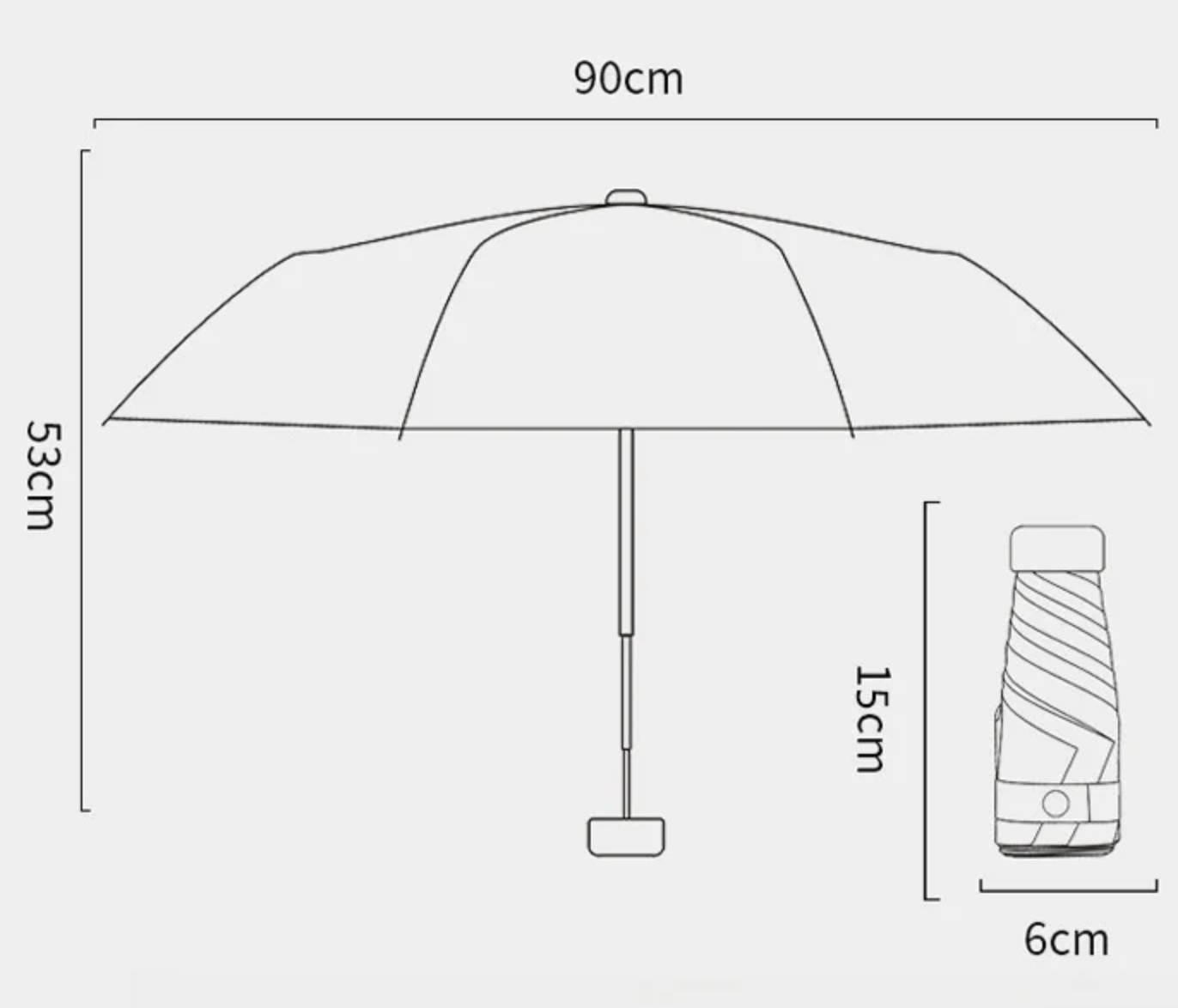 PocketShade - Parapluie pliant, ultra compact, robuste