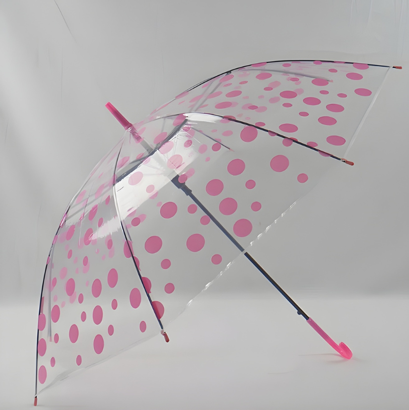 Vitra - Parapluie transparent, long manche, semi auto, leger.