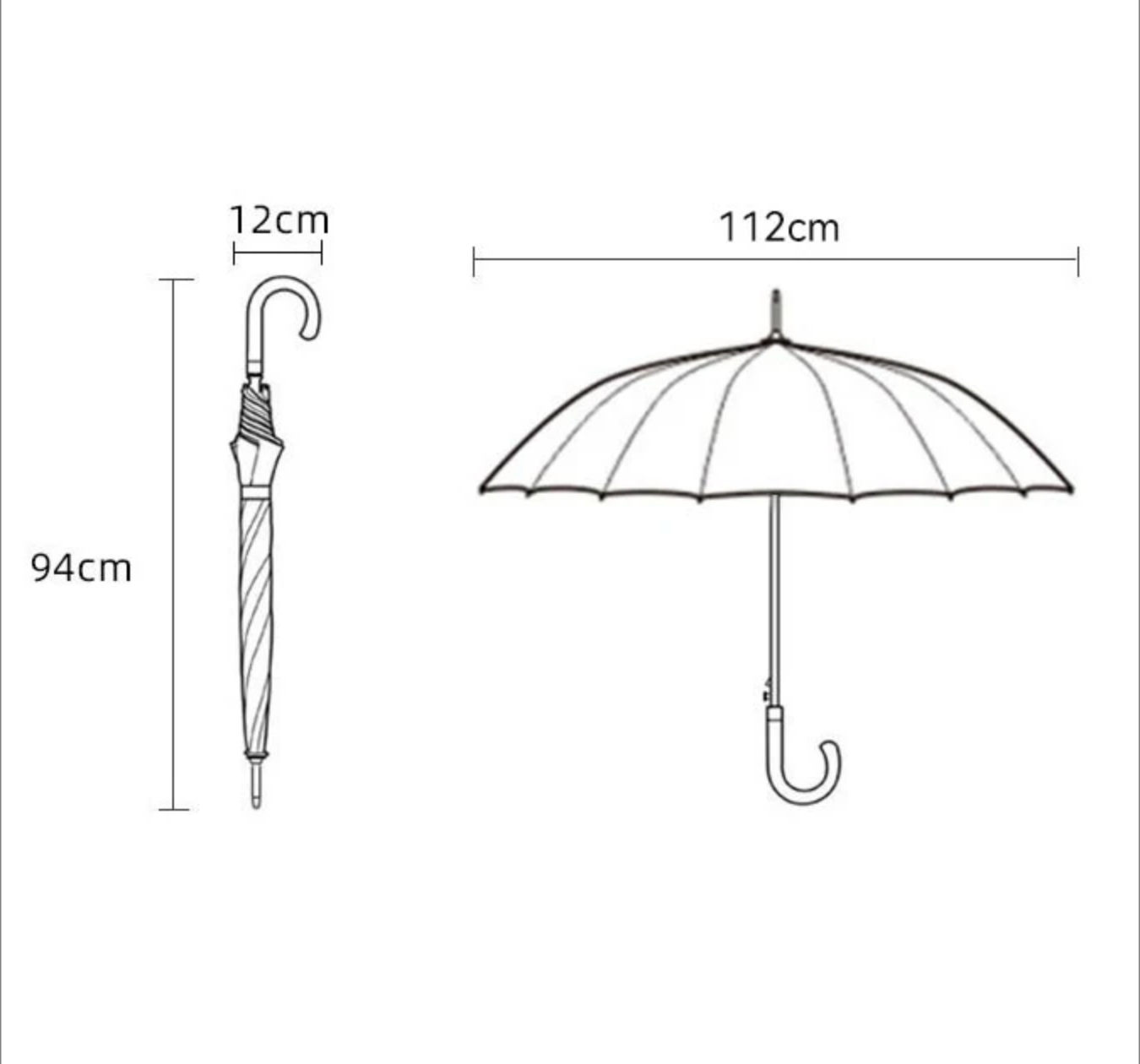 Parachase1123 - Parapluie anglais, long manche, robuste, semi-automatique.