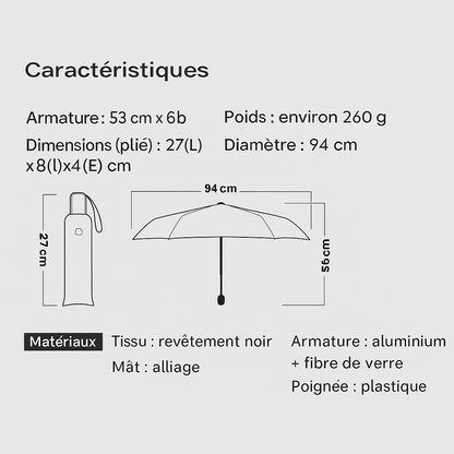 Olycat - Parapluie pliant, compact, plat, automatique.