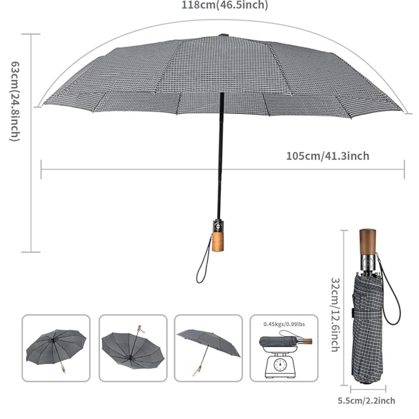 NomadRain - Parapluie pliant, compact, automatique.