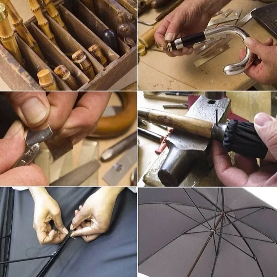 Bamboo Heritage -Parapluie anglais, pliant, poignée bambou, robuste.