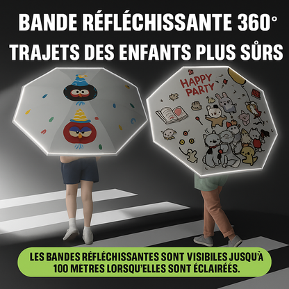 HappyRain - Parapluie enfant, sécurité réfléchissante.