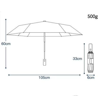 DryFlip - Parapluie pliant, inversé, sécurisé, automatique.