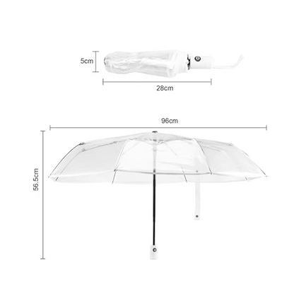 ClairCity - Parapluie transparent, pliant et compact, automatique.