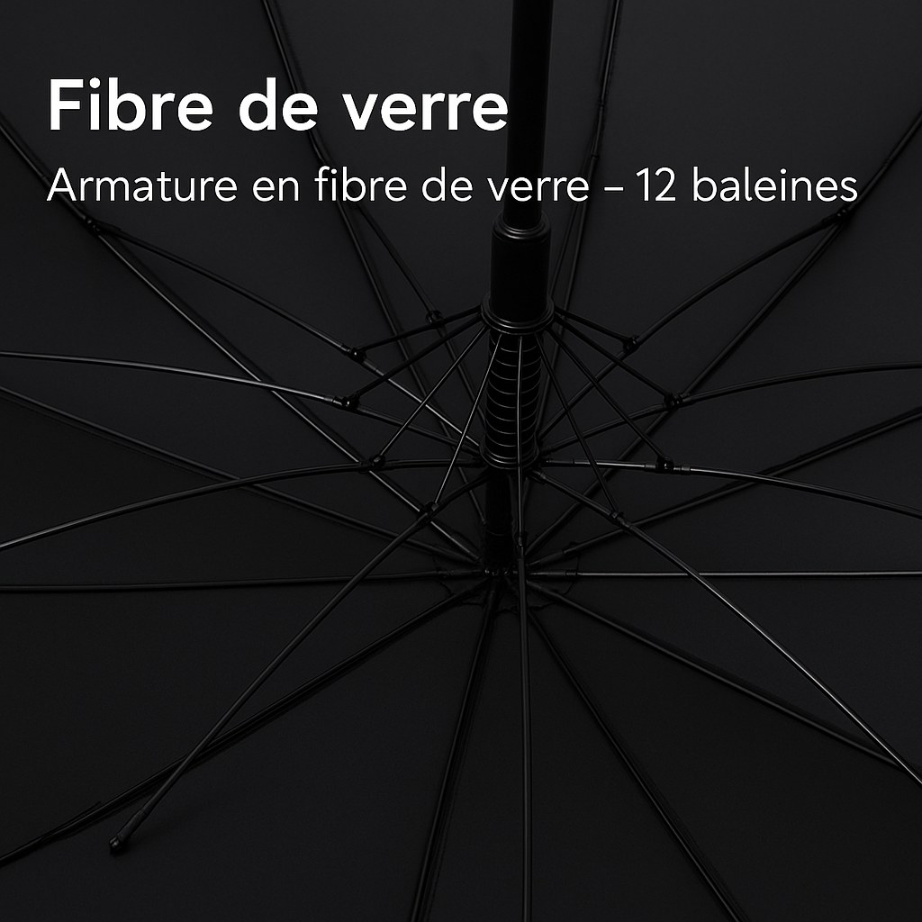 Parachase1123 - Parapluie anglais, long manche, robuste, semi-automatique.