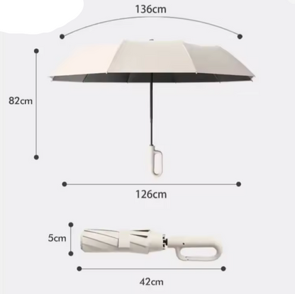 StormGuard 125 - Parapluie pliant, large couverture, automatique.