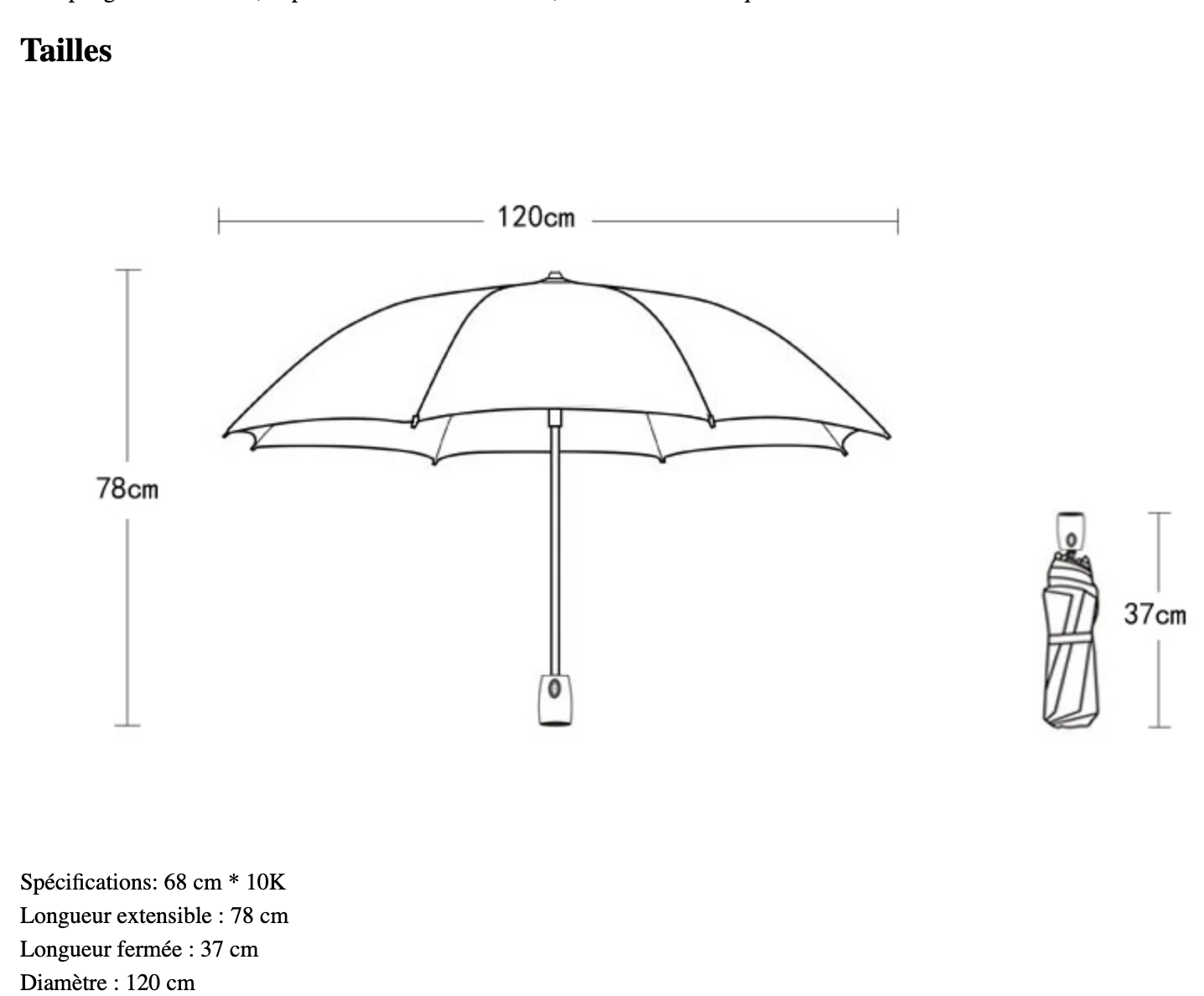 ImperiumCompact - Parapluie anglais, pliant et compact, large protection, robuste, automatique