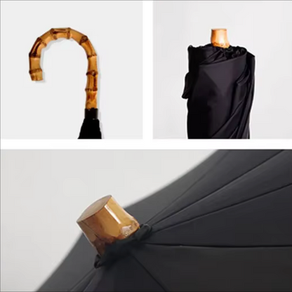 Bamboo Heritage -Parapluie anglais, pliant, poignée bambou, robuste