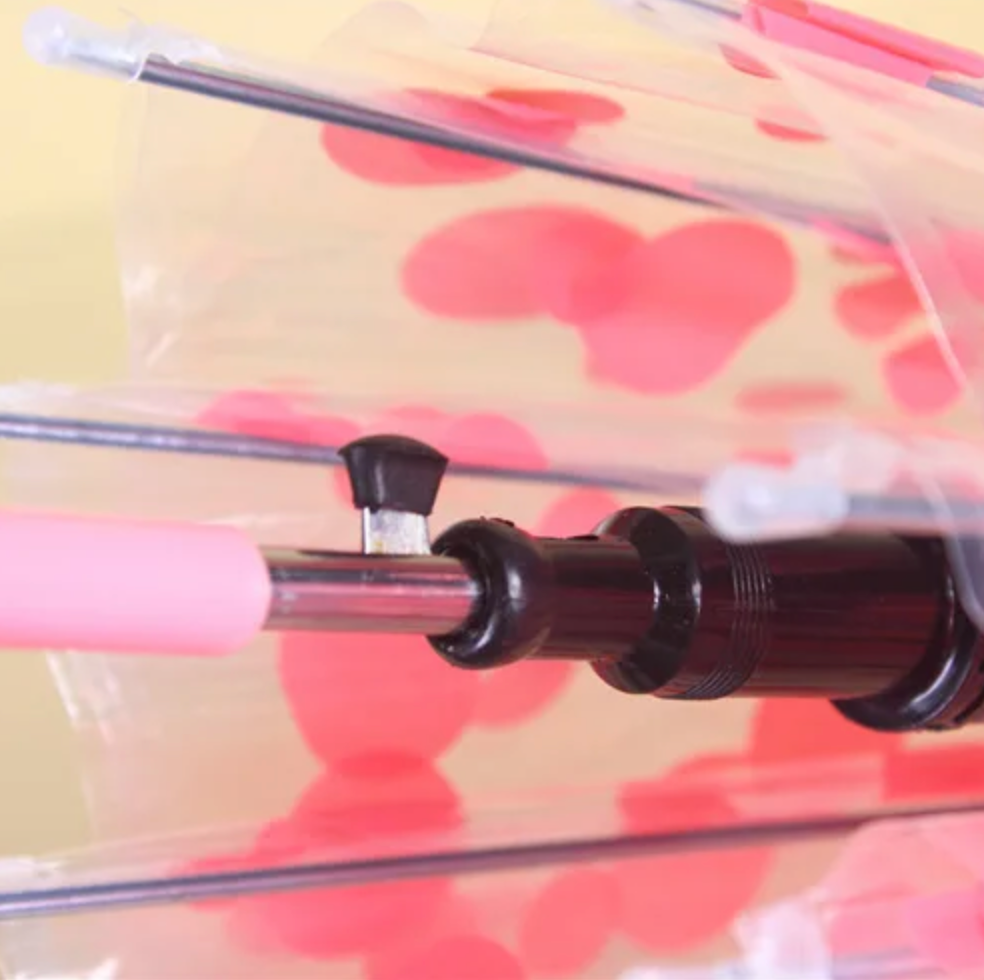 Vitra - Parapluie transparent, long manche, semi auto, leger.