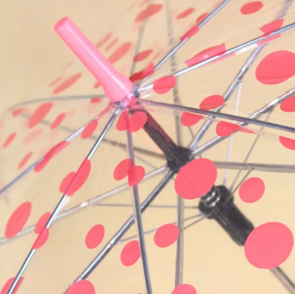 Vitra - Parapluie transparent, long manche, semi auto, leger.