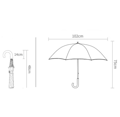 Bamboustyle - Parapluie poignée bambou, large protection.