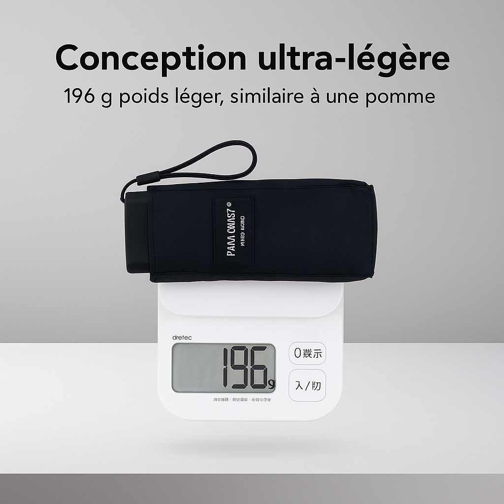 PARACHASE6001 - Parapluie pliant compact, plat, léger