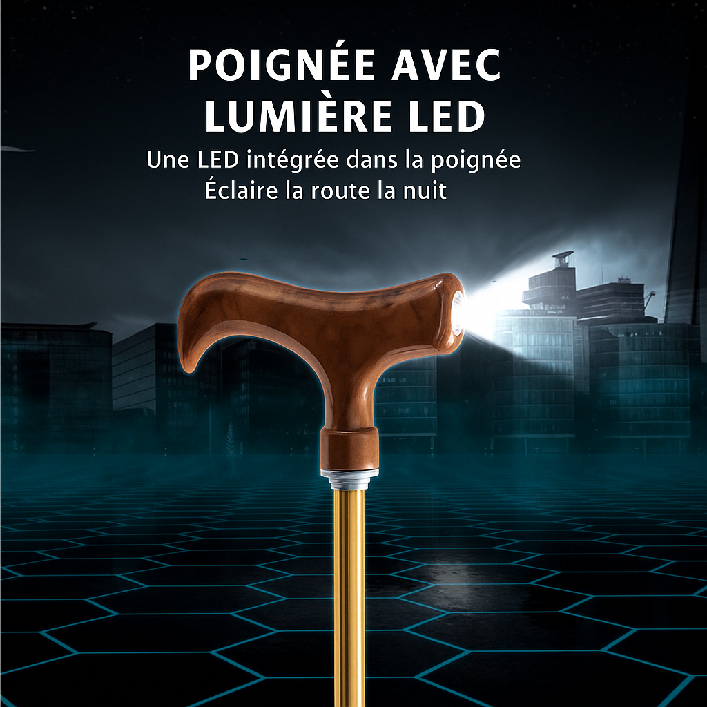 Parachase 7171 -Parapluie anglais, canne, led intégrée, multifonctions.