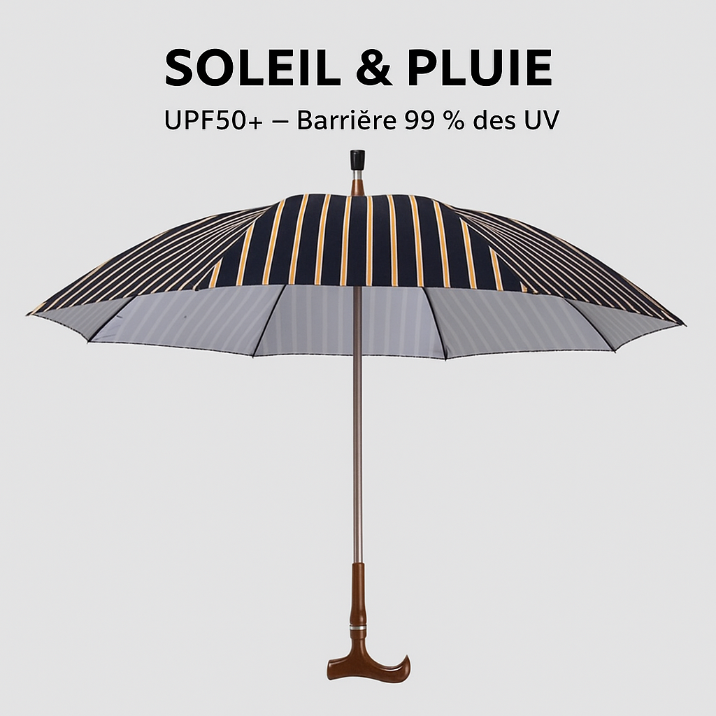 Parachase 7171 -Parapluie anglais, canne, led intégrée, multifonctions.