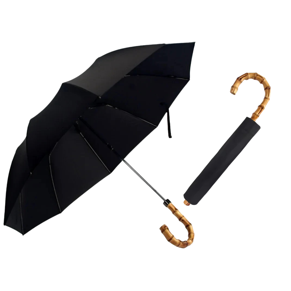 Bamboo Heritage -Parapluie anglais, pliant, poignée bambou, robuste