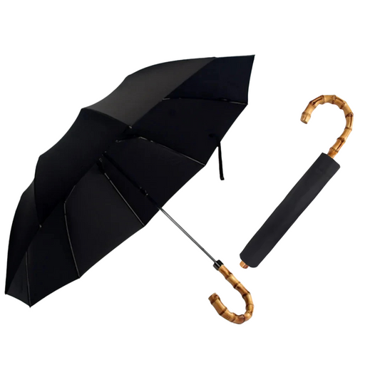 Bamboo Heritage -Parapluie anglais, pliant, poignée bambou, robuste