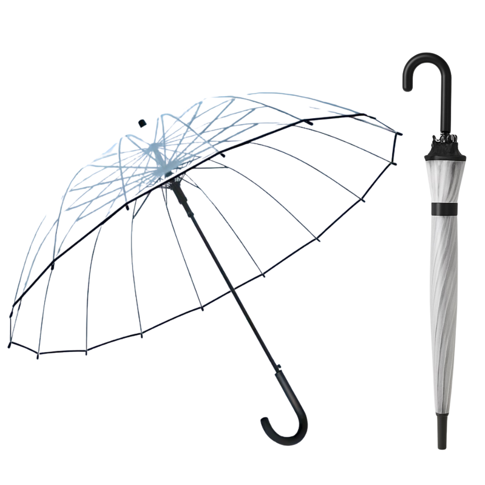 Transluvia - Parapluie transparent, long manche, large protection.