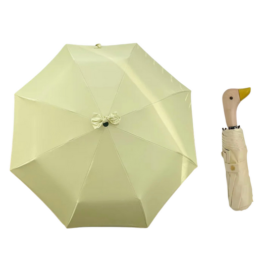 Duckina - Parapluie femme, pliant, poignée canard original.