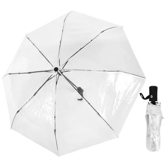 ClairCity - Parapluie transparent, pliant et compact, automatique