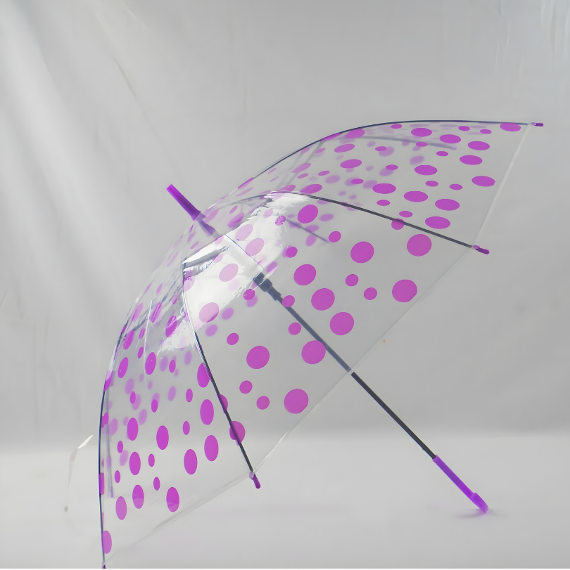 Vitra - Parapluie transparent, long manche, semi auto, leger.