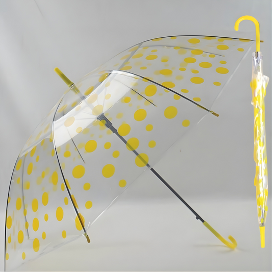 Vitra - Parapluie transparent, long manche, semi auto, leger.
