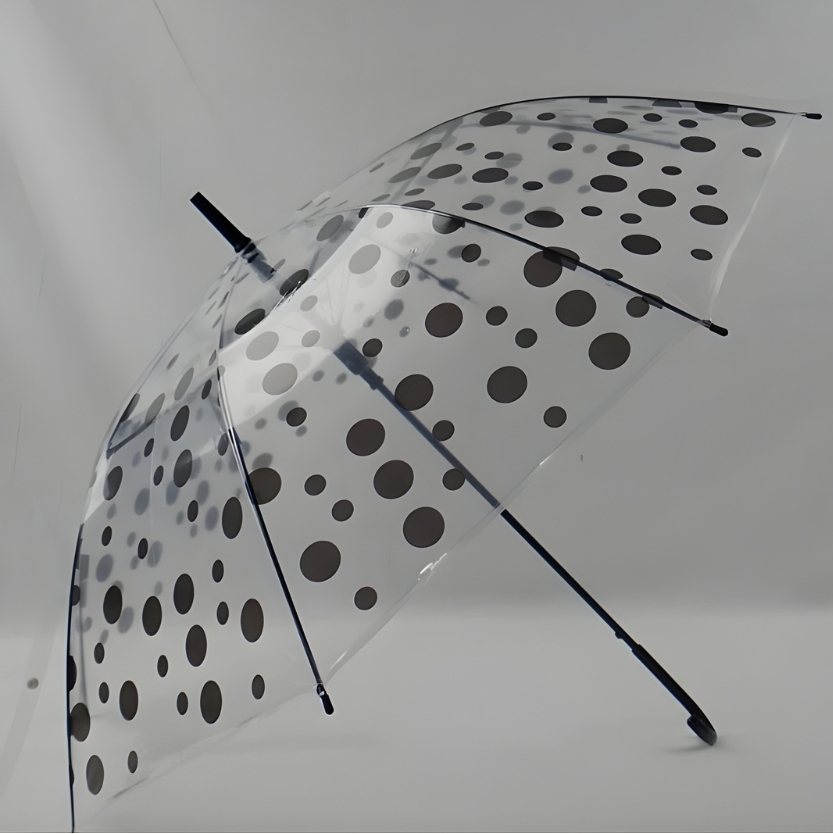 Vitra - Parapluie transparent, long manche, semi auto, leger.