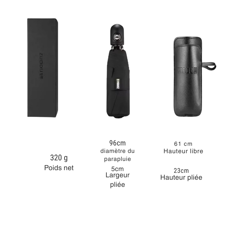 PocketLux - Parapluie pliant, compact, luxe , automatique.