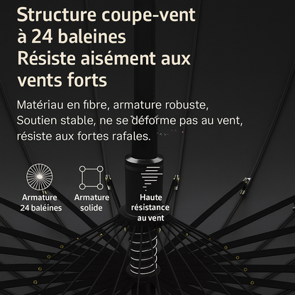 Maestral 24 - Parapluie long manche, large couverture, automatique.