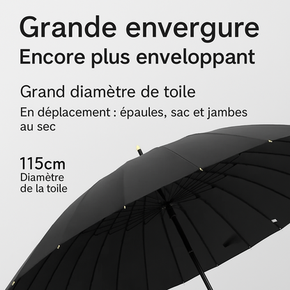 Maestral 24 - Parapluie long manche, large couverture, automatique.