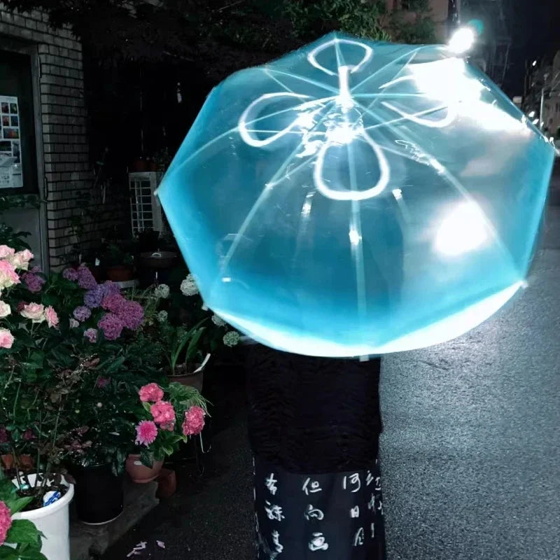 Médusea - Parapluie transparent, design méduse, resistant au vent.