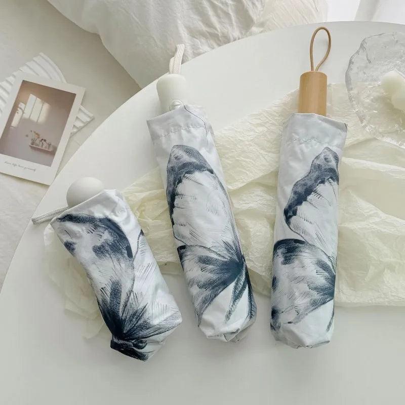 Blue Flutter - Parapluie femme, élégant, pliant, compact.