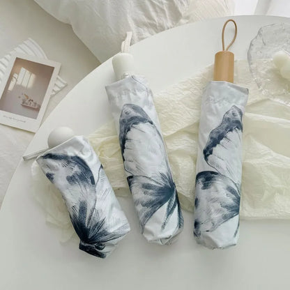 Blue Flutter - Parapluie femme, élégant, pliant, compact.