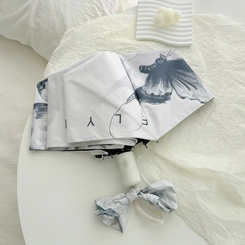 Blue Flutter - Parapluie femme, élégant, pliant, compact.