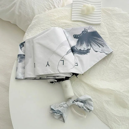 Blue Flutter - Parapluie femme, élégant, pliant, compact.