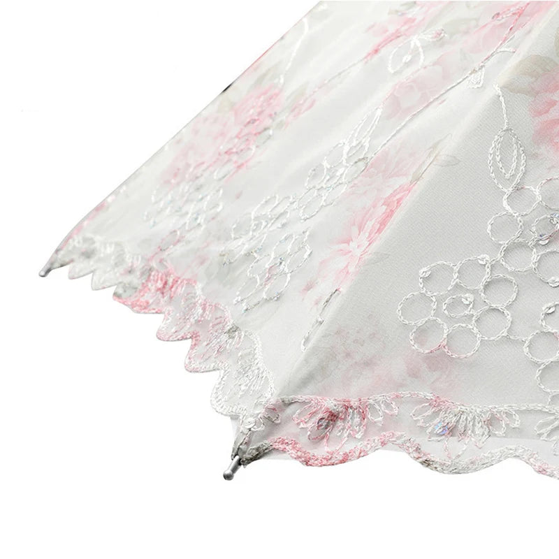 LaceElegance - Parapluie femme, pliant, dentelle, protection UV.