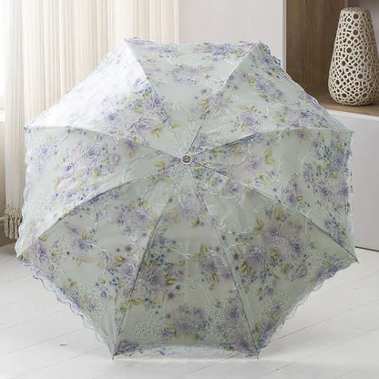 LaceElegance - Parapluie femme, pliant, dentelle, protection UV.