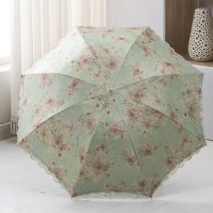LaceElegance - Parapluie femme, pliant, dentelle, protection UV.