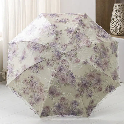 LaceElegance - Parapluie femme, pliant, dentelle, protection UV.
