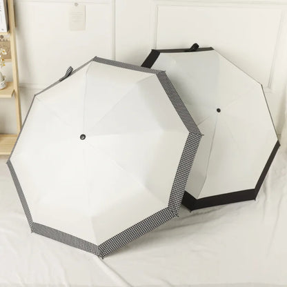 Check&Go - Parapluie femme, pliant, compact, style à carreaux.