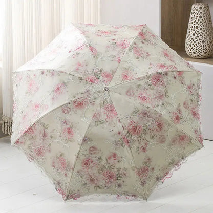 LaceElegance - Parapluie femme, pliant, dentelle, protection UV.