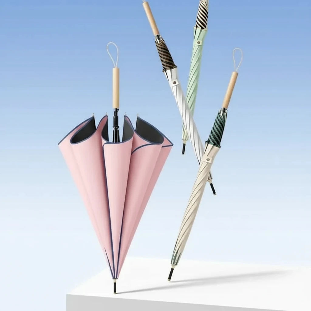 Rosea - Parapluie femme, silhouette pétale, résistant