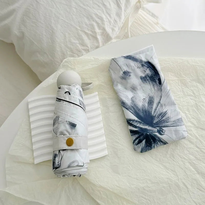 Blue Flutter - Parapluie femme, élégant, pliant, compact.