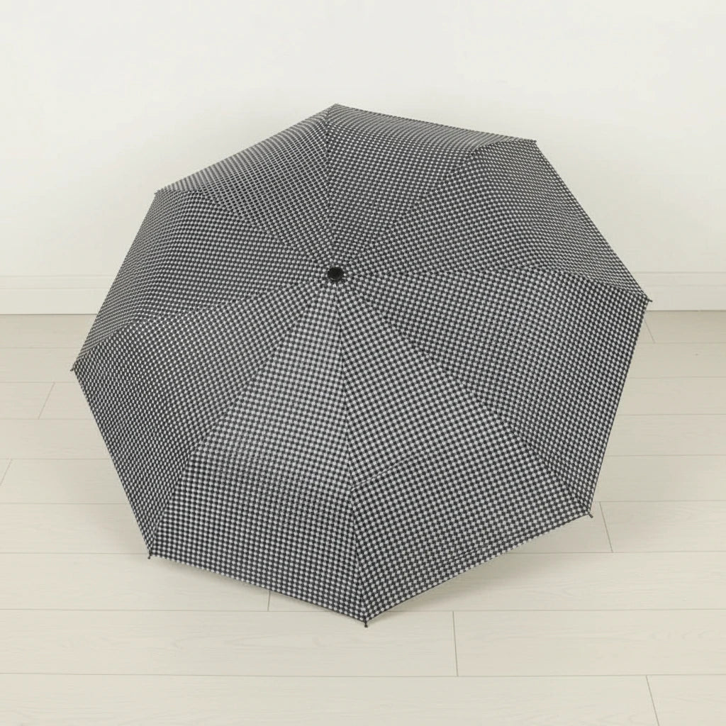 Check&Go - Parapluie femme, pliant, compact, style à carreaux.