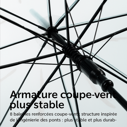 Médusea - Parapluie transparent, design méduse, resistant au vent.