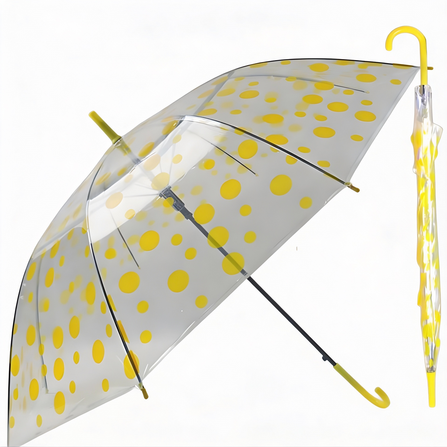 Vitra - Parapluie transparent, long manche, semi auto, leger.