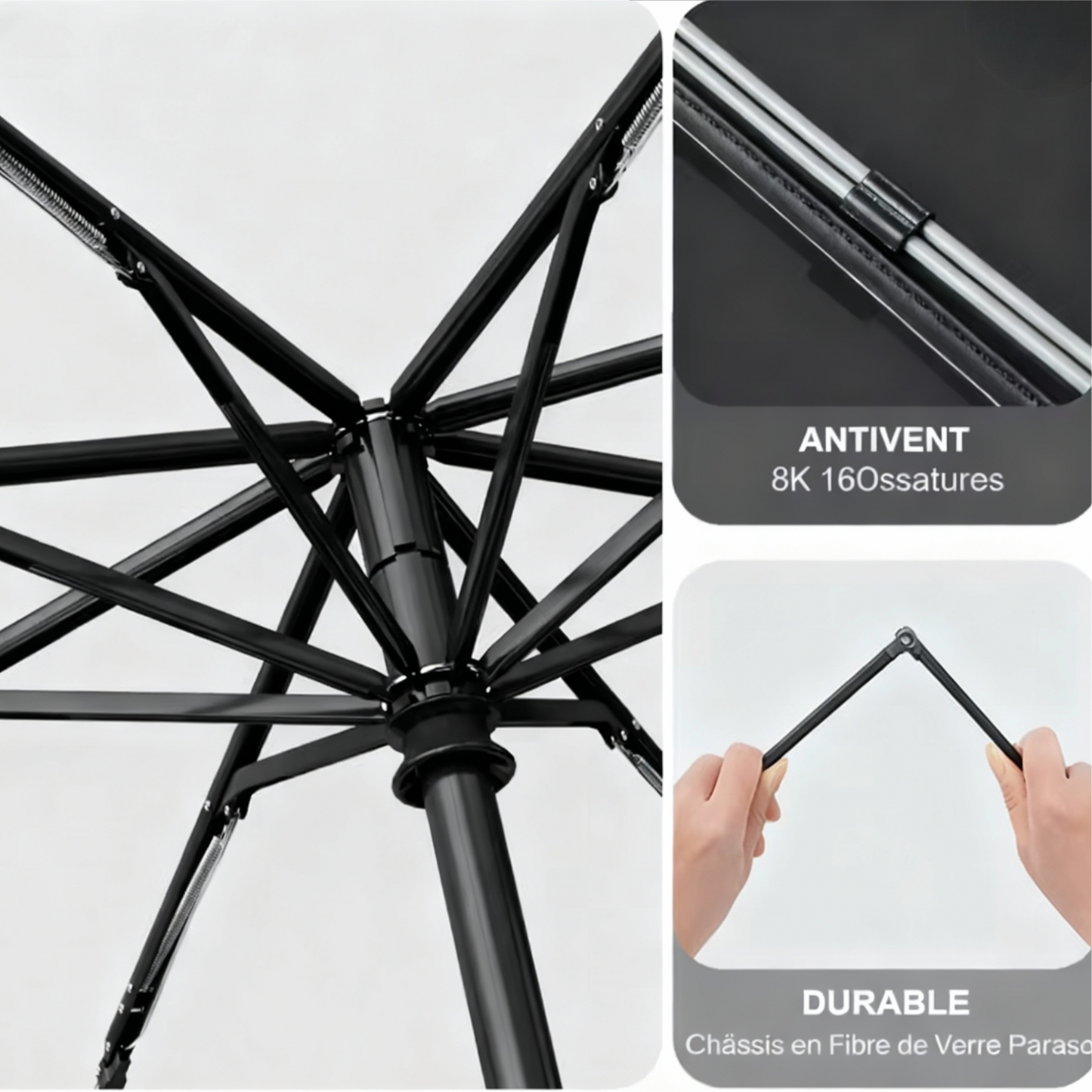 Imperium24 - Parapluie pliant, compact, automatique.