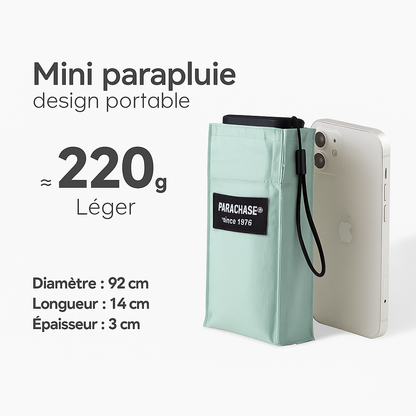 PARACHASE6001 - Parapluie pliant compact, plat, léger.